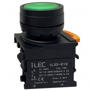 Nút nhấn có đèn loại phẳng ILEC IL-BDF-M10-G