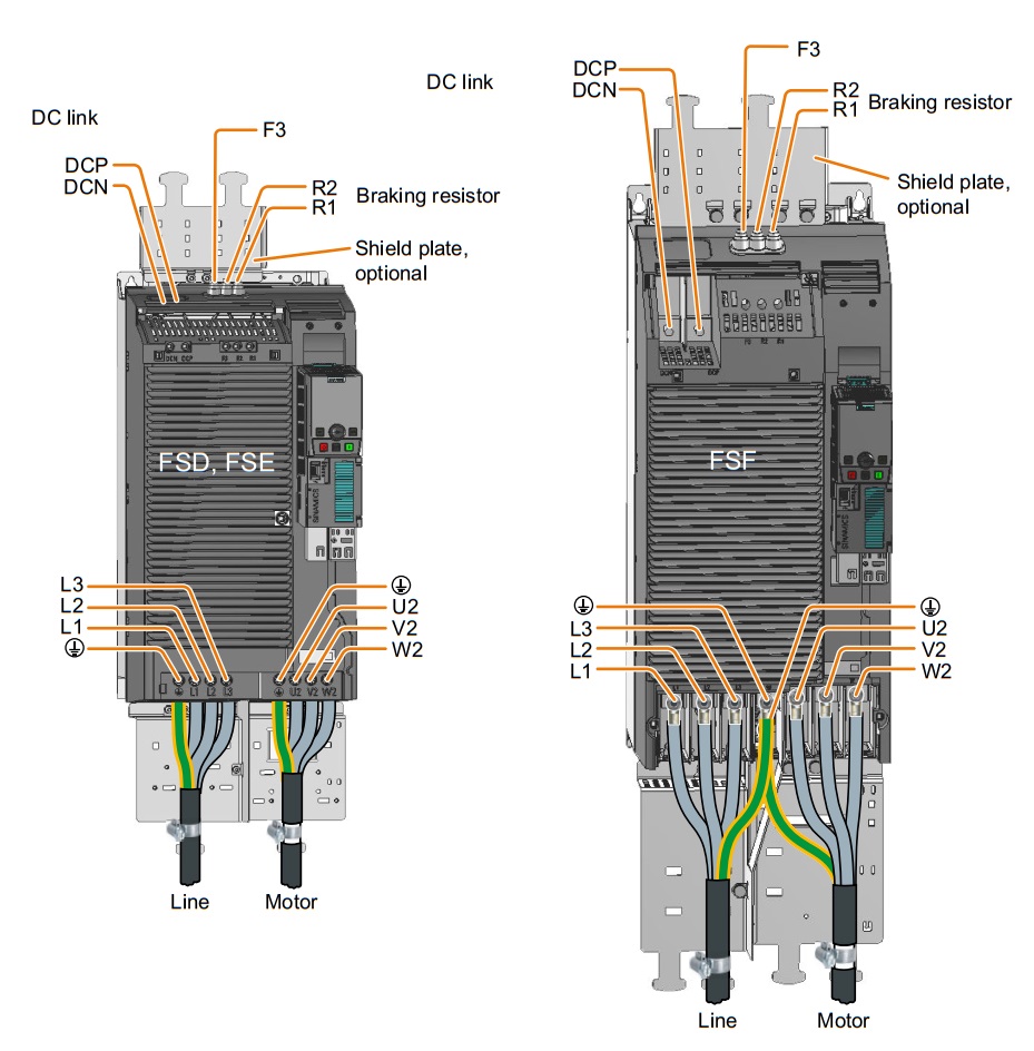 Giao diện Biến tần Siemens Sinamics G120 (PM240-2) 6SL3210-1PE21-8AL0 5.5kW (7.5HP)
