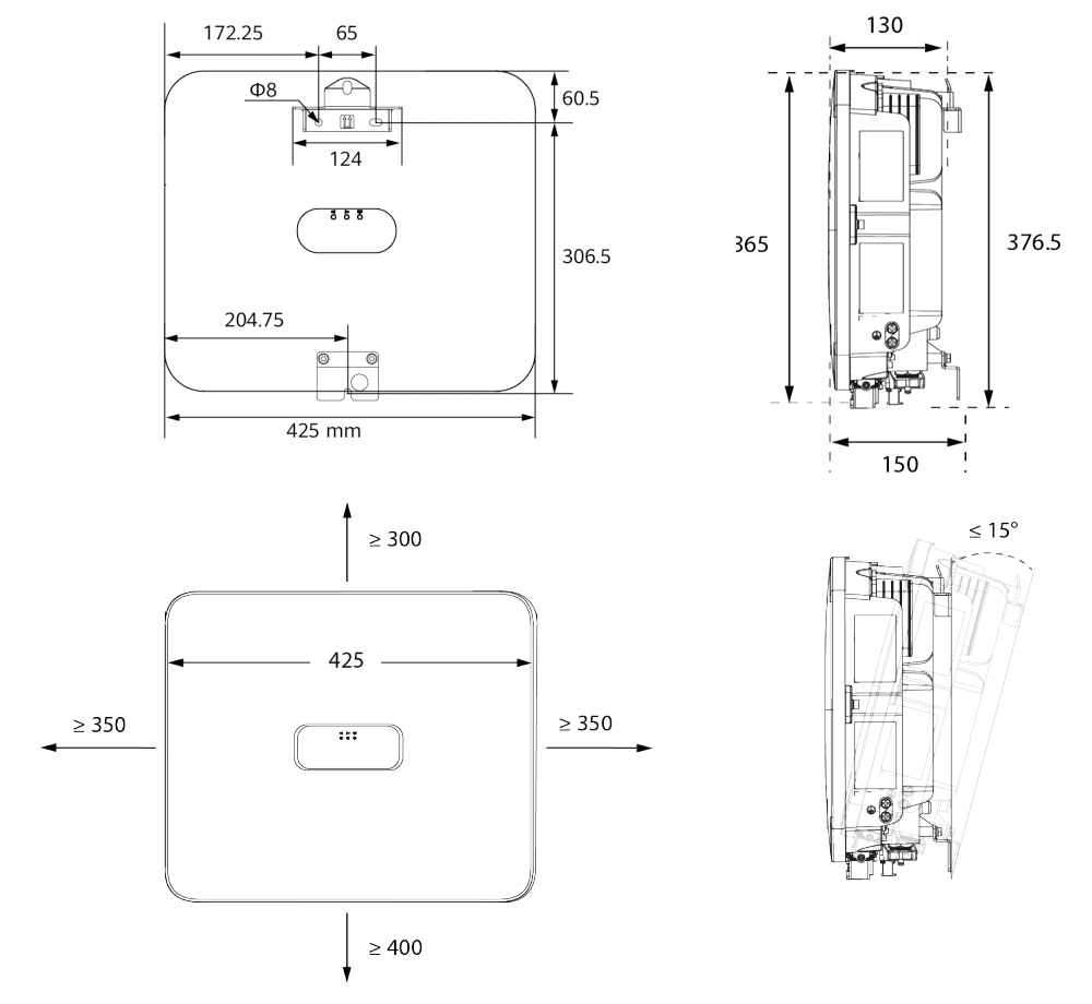Kích thước: sun2000-5k-lb0