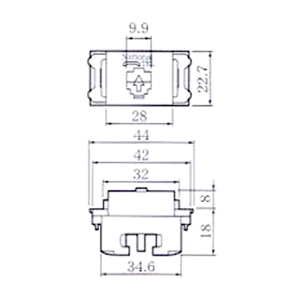 Kích thước Panasonic WNTG15649W : Ổ cắm điện thoại