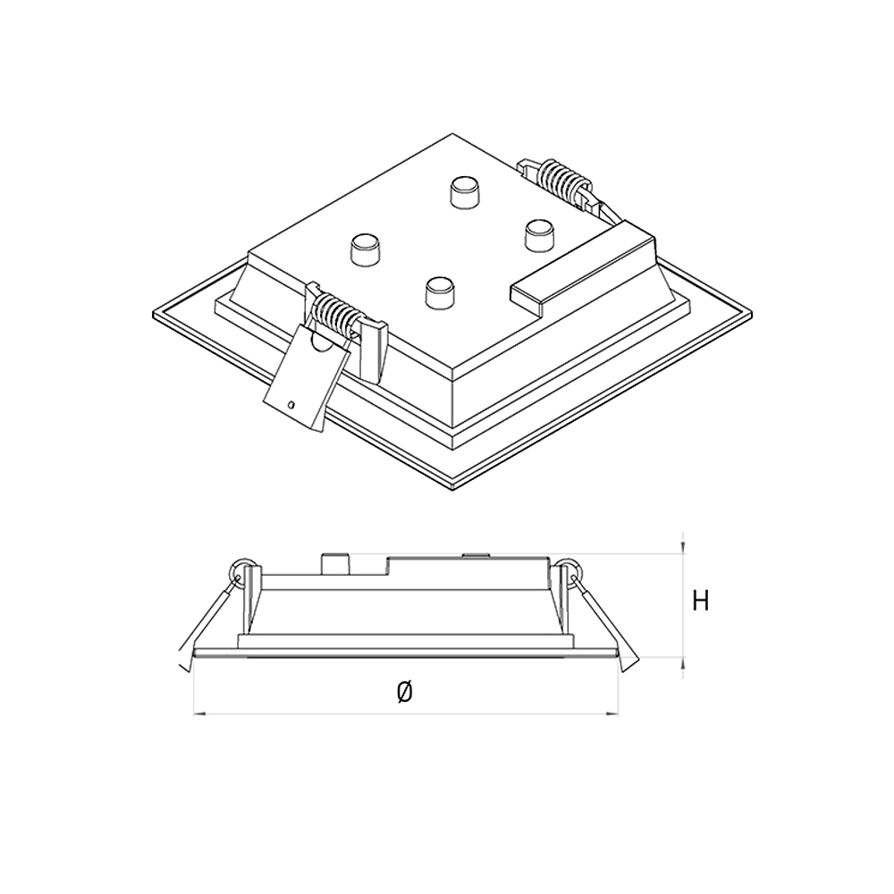 Kích thước Panasonic NNP72255 : Đèn Led Downlight Neo Slim