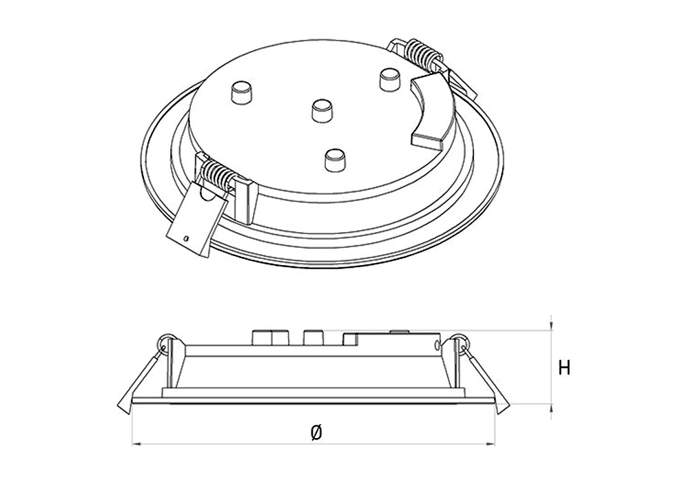 Kích thước Panasonic NNP712663 : Đèn Led Downlight Panel tròn