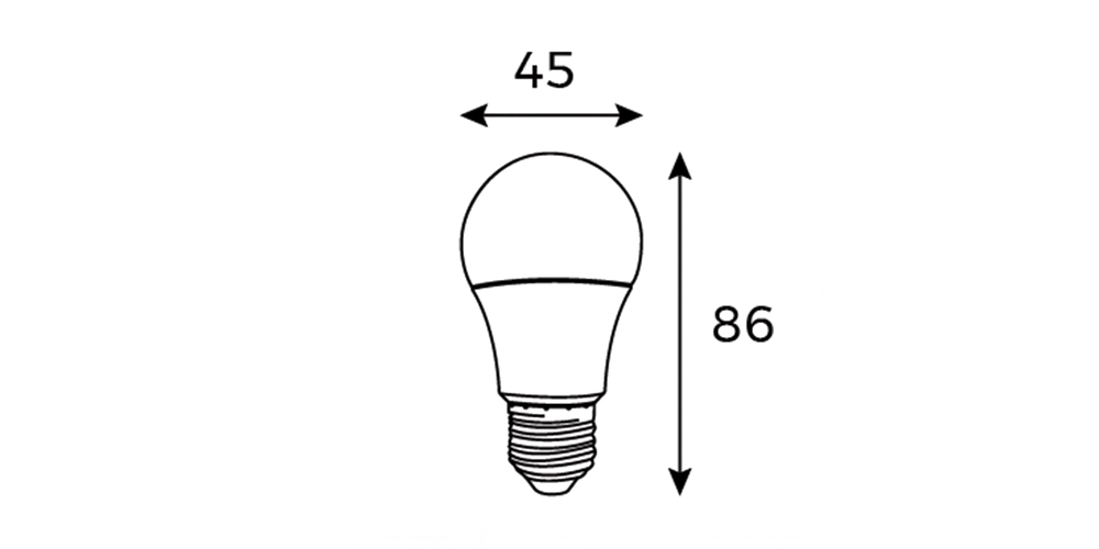 Kích thước Nanoco NLB036 : Bóng Led Bulb trụ E27 công suất nhỏ 3W