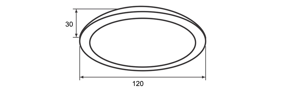 Kích thước Paragon RRDA120L7/30 : Đèn Downlight âm trần dạng tròn 7W