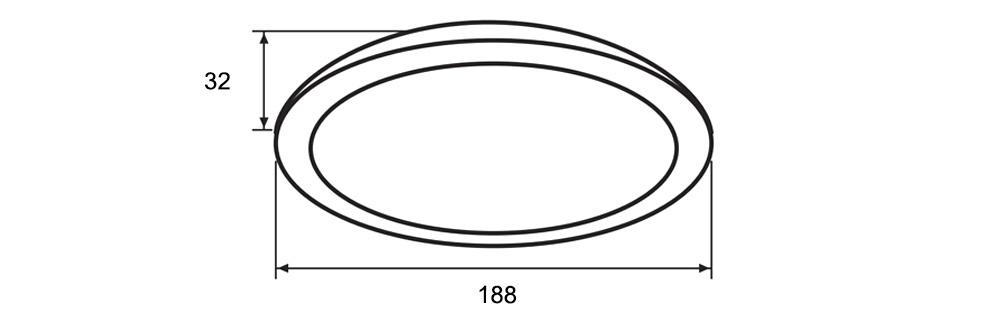 Kích thước Paragon PRDYY188L20/30 : Đèn Downlight âm trần dạng tròn 20W