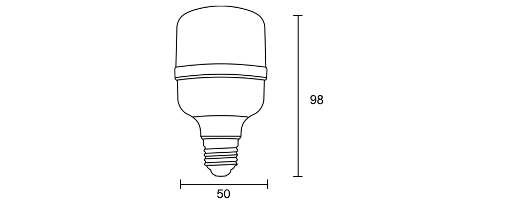 Kích thước Paragon PBCD530E27L : Bóng đèn Led Bulb 5W