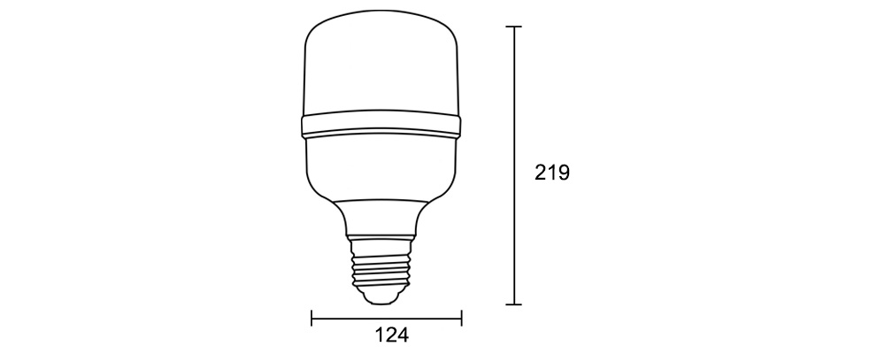 Kích thước Paragon PBCD4030E27L : Bóng đèn Led Bulb 40W
