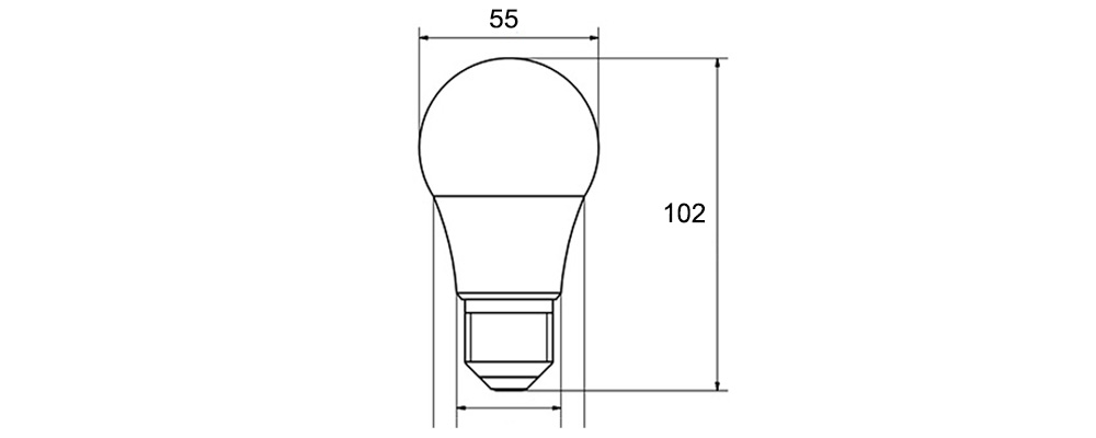 Kích thước Paragon PBCB530E27L : Bóng đèn Led Bulb 5W