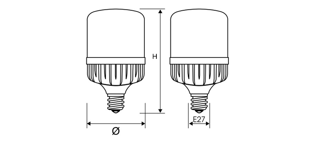 Kích thướcDuhal KBNL820 : Bóng Led Trụ 20W