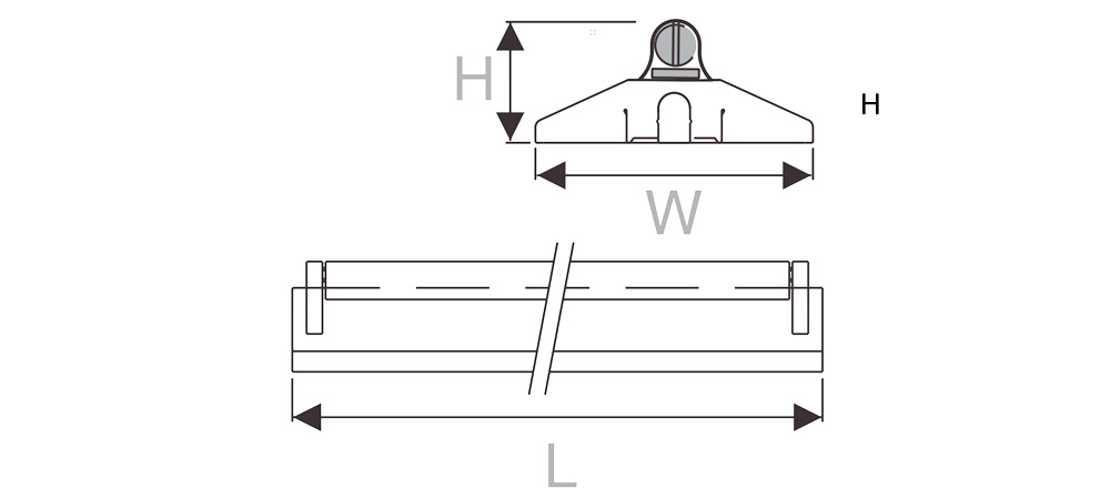 Kích thướcDuhal LTK109 : Đèn máng Led chữ V 1x9W