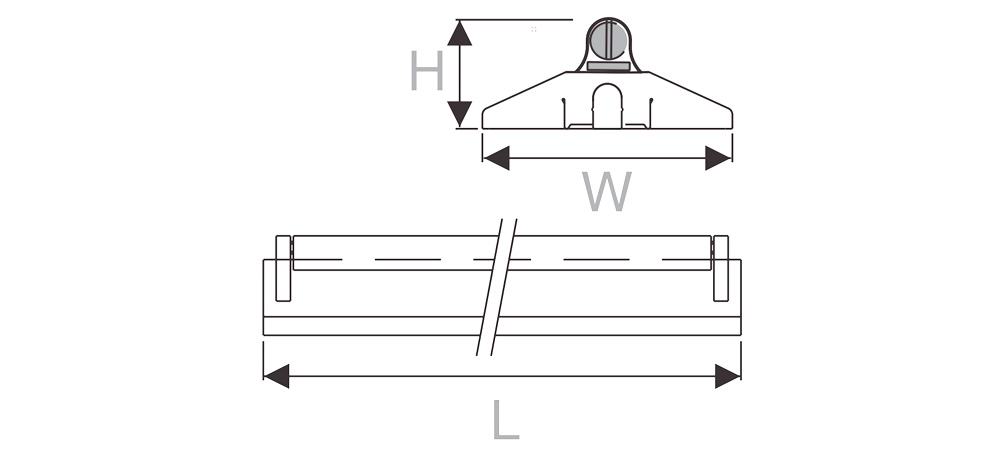 Kích thướcDuhal LTK118 : Đèn máng Led chữ V 1x18W