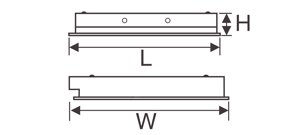 Kích thướcDuhal LDA418 : Đèn máng Led phản quang âm trần 4x18W