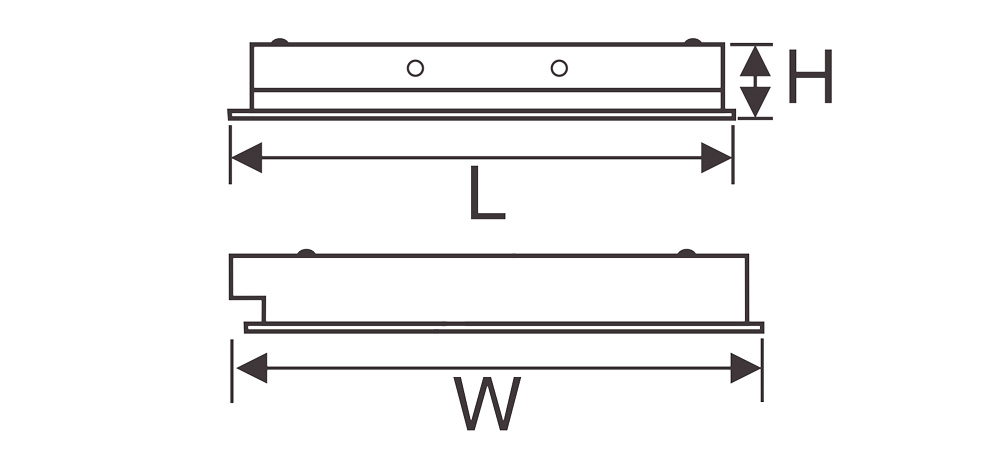 Kích thướcDuhal LCA209 : Đèn máng Led phản quang âm trần 2x9W