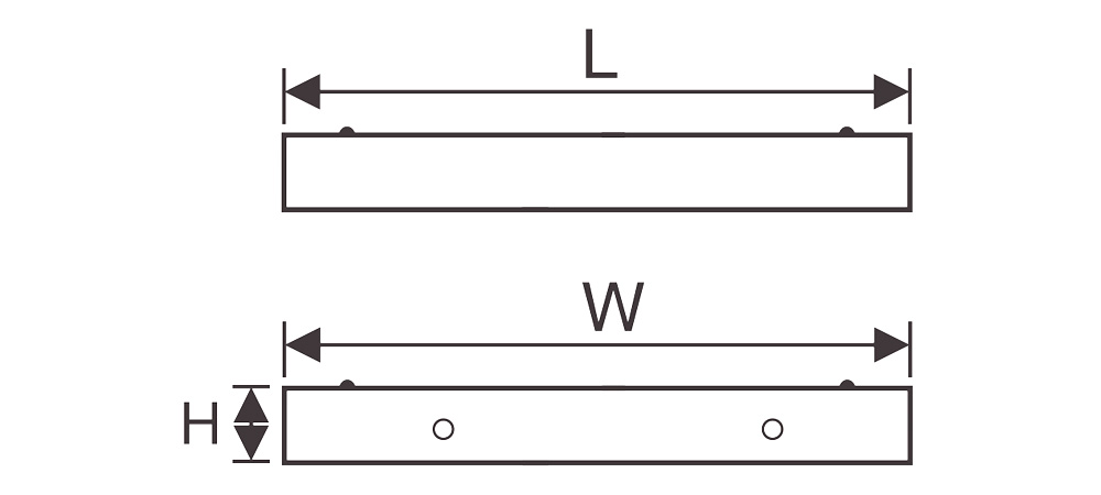 Kích thướcDuhal LDN209 : Đèn máng Led  phản quang lắp nổi 2x9W