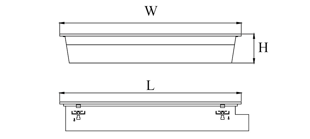 Kích thướcDuhal LLA409 : Đèn máng Led tán quang âm trần 4x9W