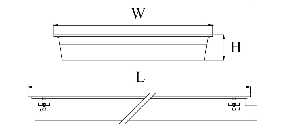 Kích thướcDuhal LLA418 : Đèn máng Led tán quang âm trần 4x18W