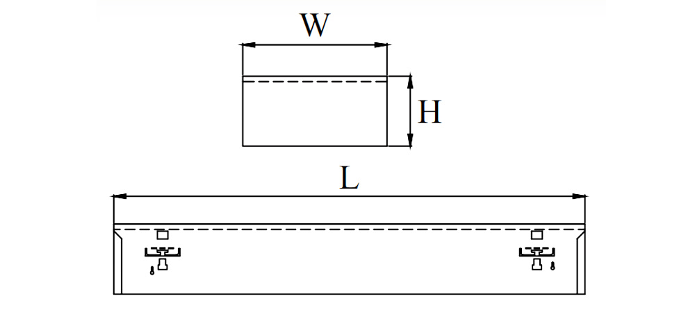 Kích thướcDuhal LLN109 : Đèn máng Led tán quang lắp nổi 1x9W