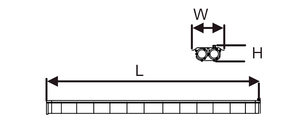 Kích thướcDuhal LSC128 : Đèn chống nổ 1x18W