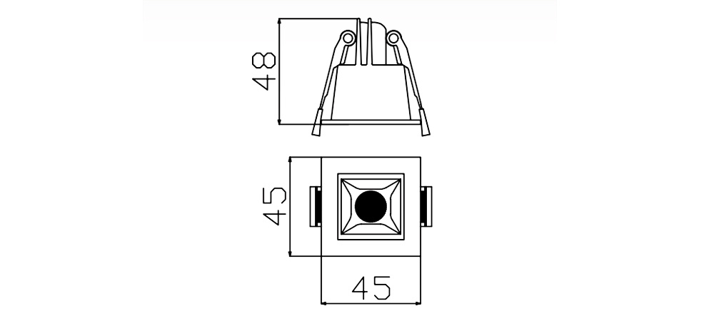 Kích thước Duhal DFA0031 : Đèn chiếu sâu mini 3W