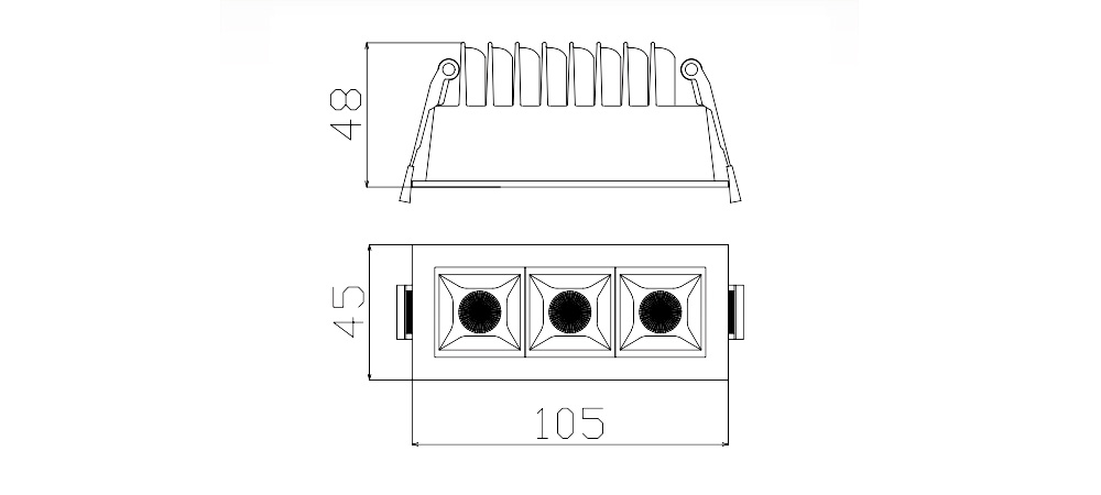 Kích thước Duhal DFA0033 : Đèn chiếu sâu mini 9W