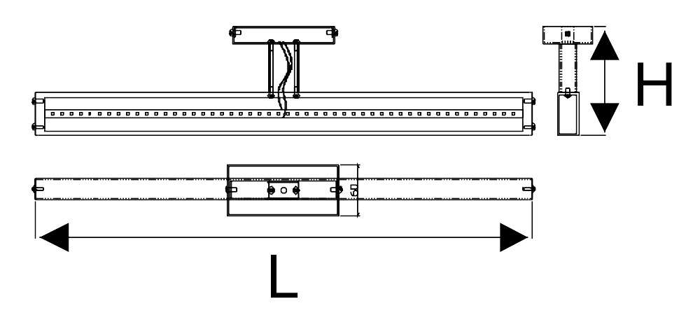 Kích thước Duhal SAIG803 : Đèn Led Soi Gương - Soi Tranh 9W