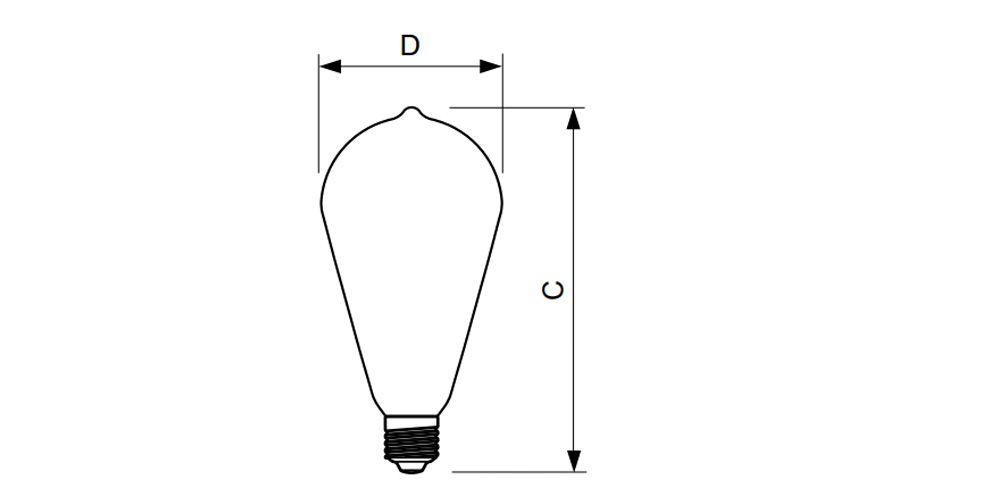 Kích thướcBóng đèn Philips - LEDClassic 4-40W ST64 E27 CL ND APR