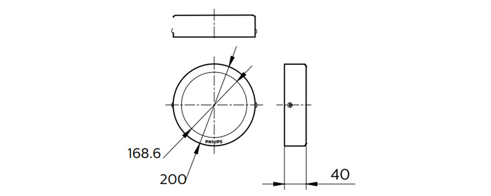 Kích thướcĐèn Downlight Philips - DN027C LED15 D200 18W