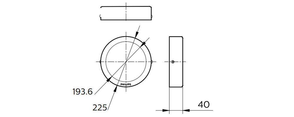 Kích thướcĐèn Downlight Philips - DN027C LED20 D225 23W