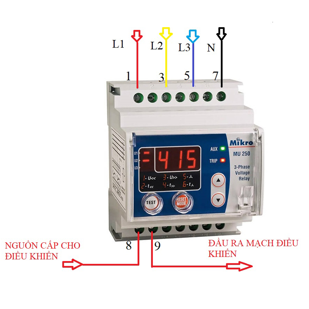 Mikro MU250-415V 3-Phase Voltage Relay 
