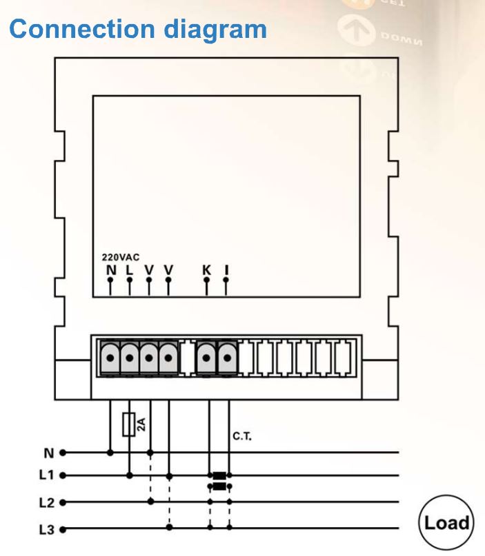 Cách đấu nối Đồng hồ đo dòng điện, điện áp, tần số ILEC DAVF-96