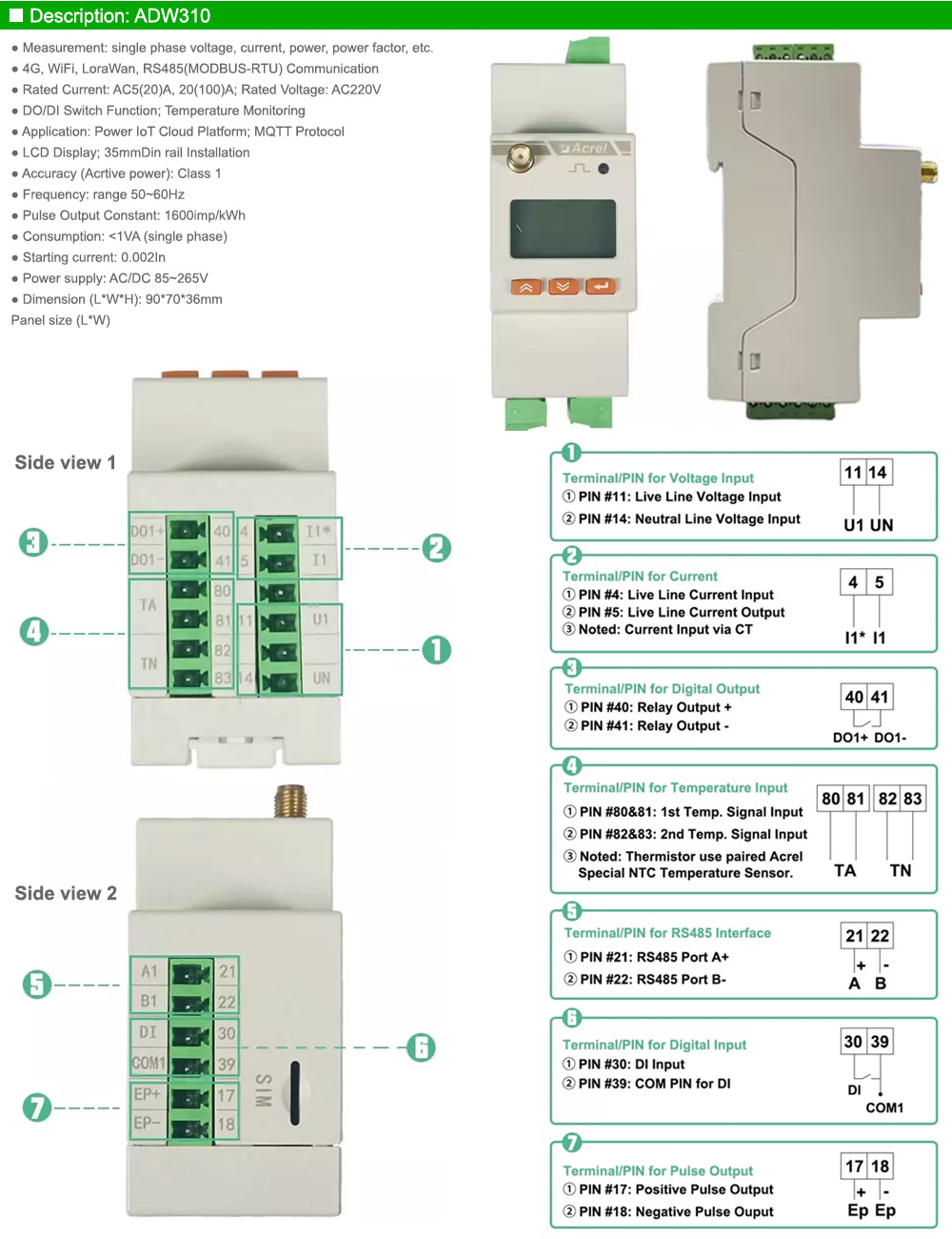 Mô tả: Acrel ADW310