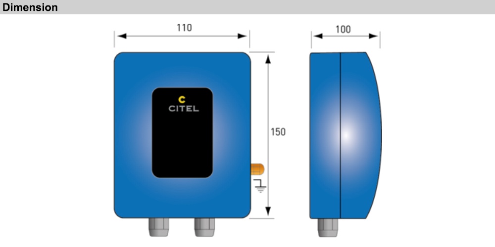 Kích thước Citel CRMJ8-POE-C6A