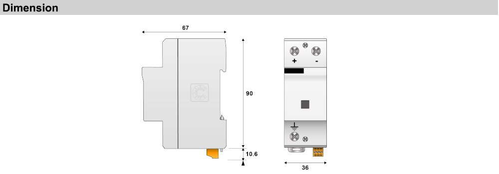 Kích thước Citel DS250E-48DC