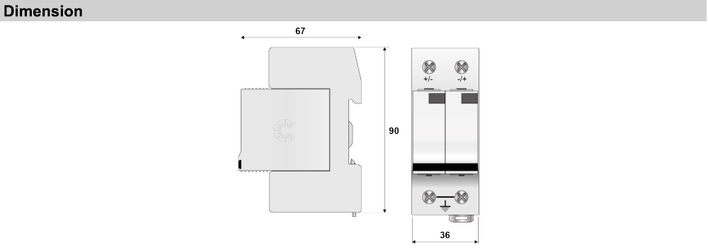 Kích thước Citel DS72R-48DC