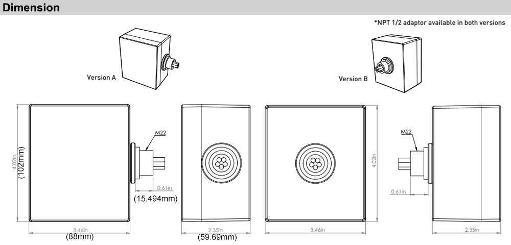 Kích thước Citel M50F-277Y-A