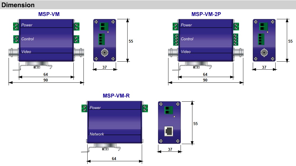 Kích thước Citel MSP-VM12-2P