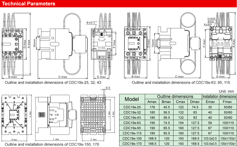 Kích thước : Delixi CDC19S3211M7