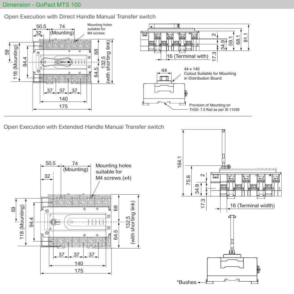 Kích thước : MTS GoPact GM10D4N1004BDE