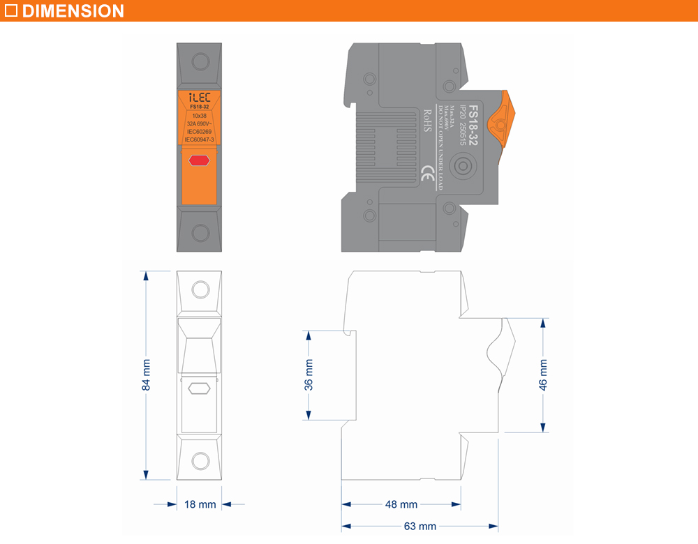 Kích thước: iLEC FS18-32