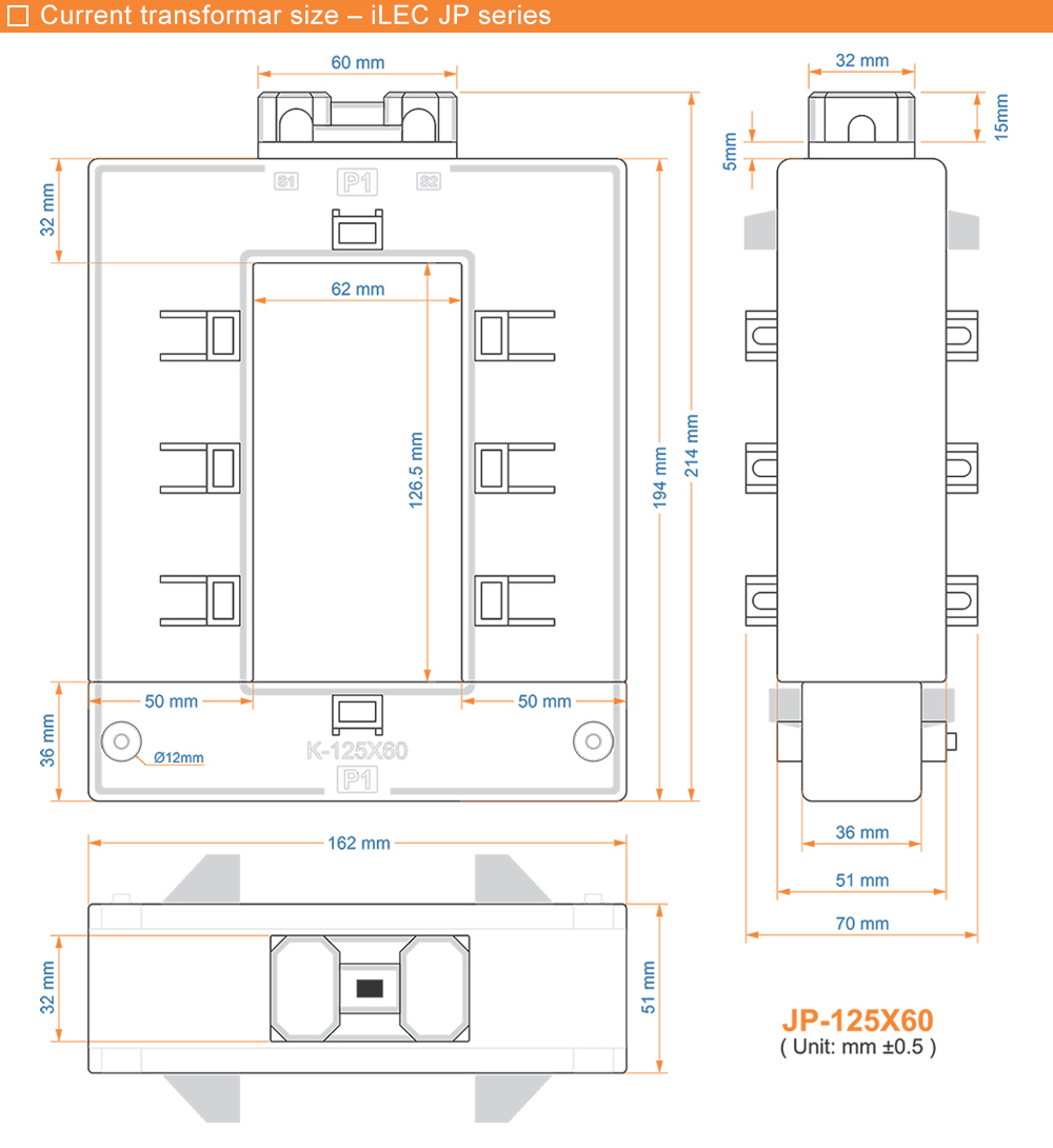 Kích thước: iLEC JP-612 1000/5A