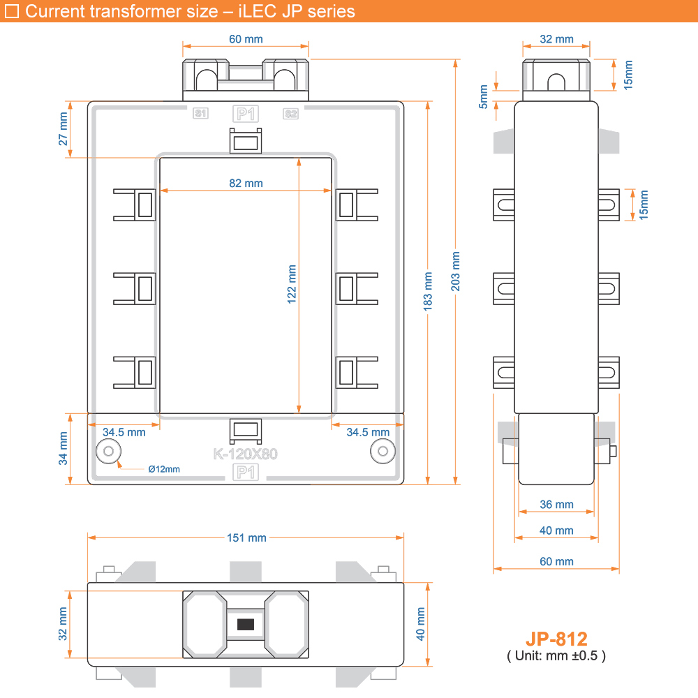 Kích thước: iLEC JP-812