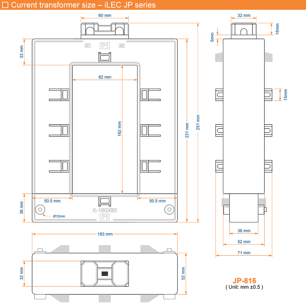 Kích thước: iLEC JP-816