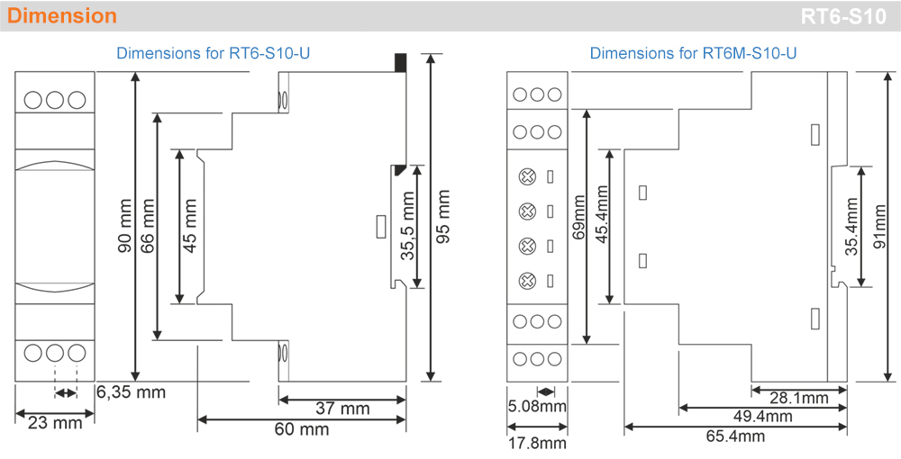 Kích thước: RT6-S10-U