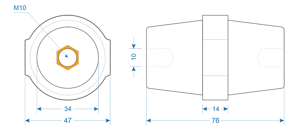 Kích thước gối đỡ iLEC SM-76