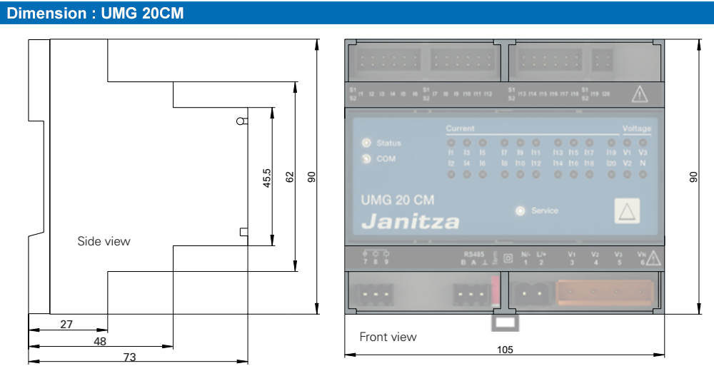 Kích thước : Janitza UMG 20CM