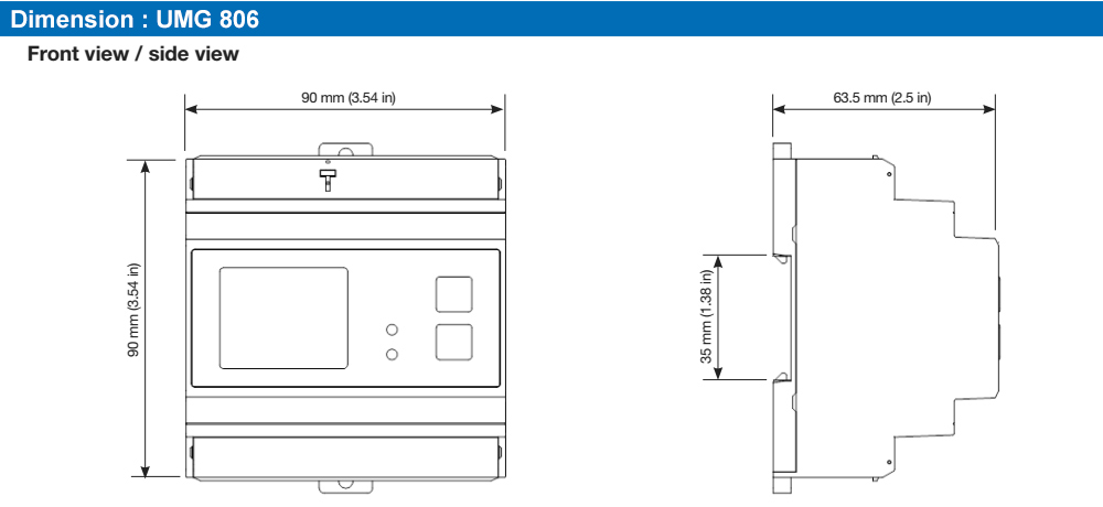 Kích thước : Janitza UMG 806