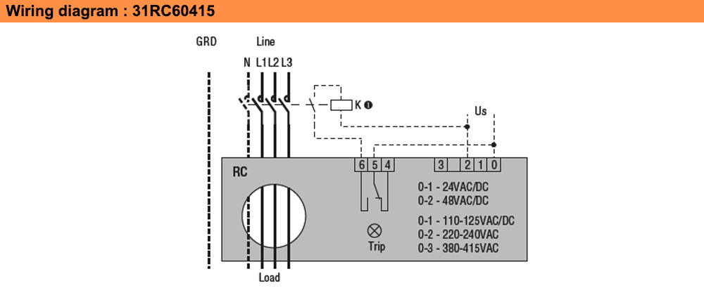 Sơ đồ đấu nối : Lovato relay 31RC60415