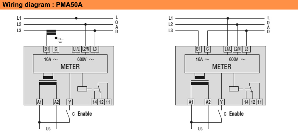 Sơ đồ đấu nối : Lovato relay PMA50A415