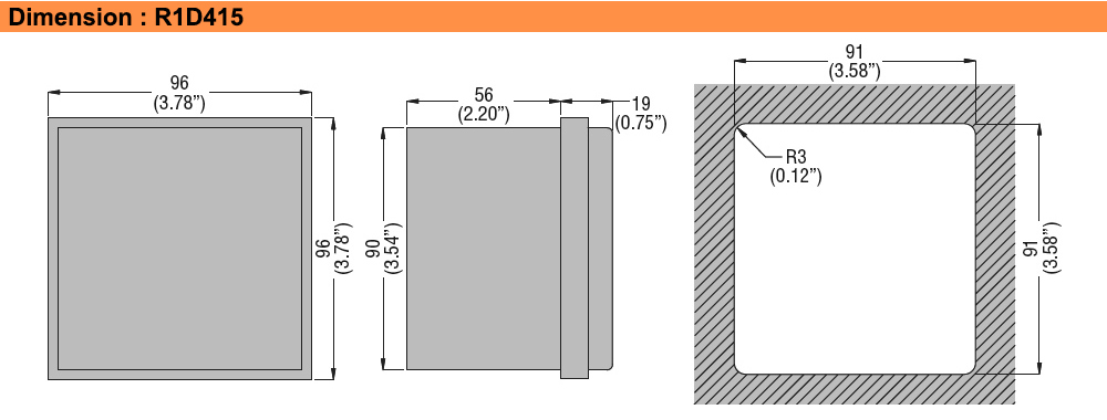 Kích thước : Lovato relay R1D415