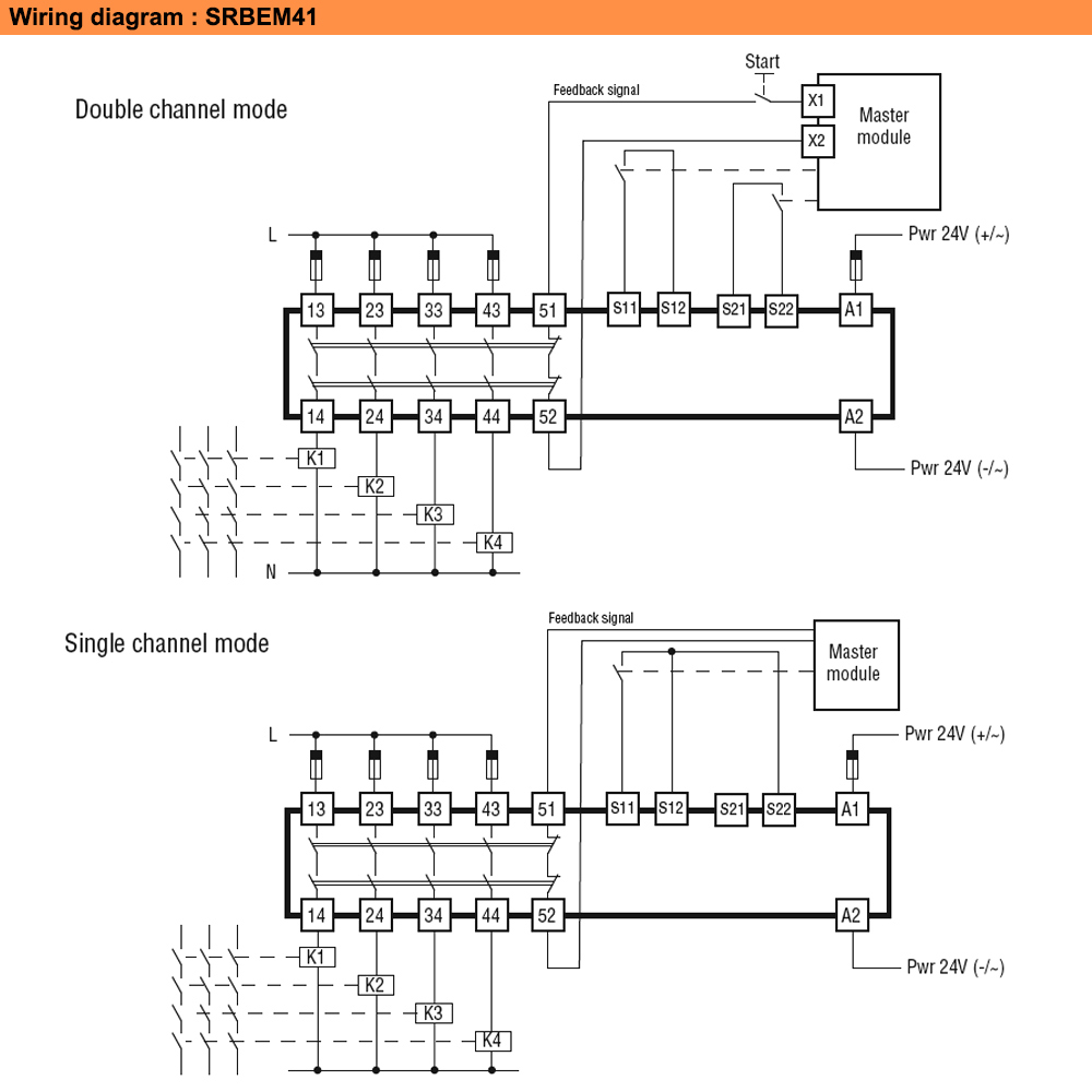 Sơ đồ đấu nối : Lovato relay SRBEM41